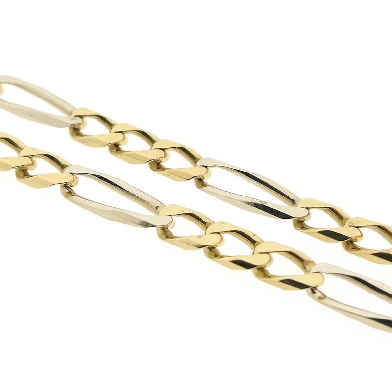 Image 4 of Two-tone gold Figaro link chain
