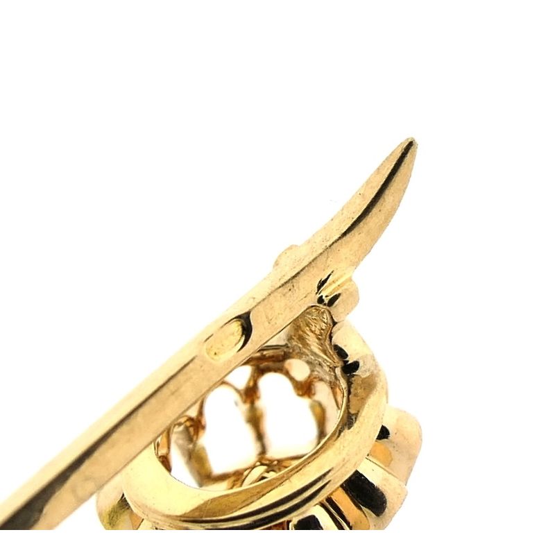 Image 6 of Gold lapel pin, tie pin with rose-cut diamond | Approx. 0.10 ct.