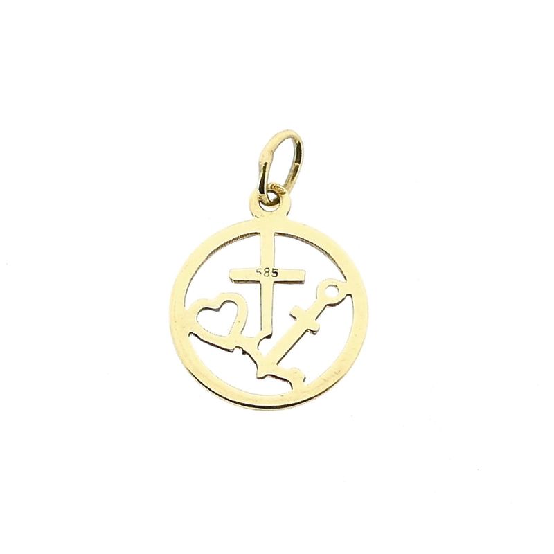 Image 3 of Gold Pendant; Faith, Hope, Love