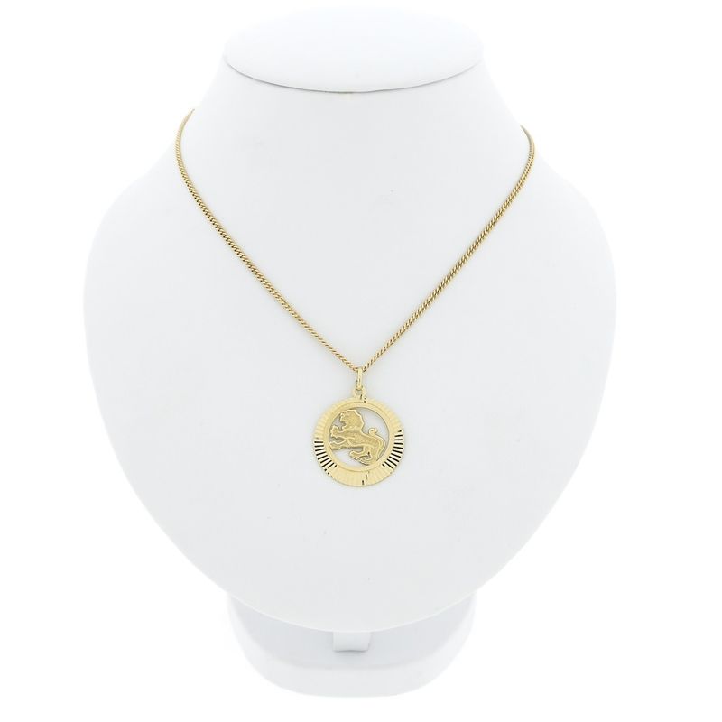 Image 3 of Gold zodiac sign pendant; Leo
