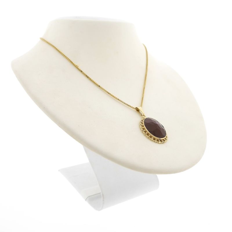 Image 4 of Vintage gold pendant with carnelian