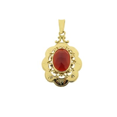 Gold pendant with carnelian | Vintage Image 1 of Gold pendant with carnelian | Vintage