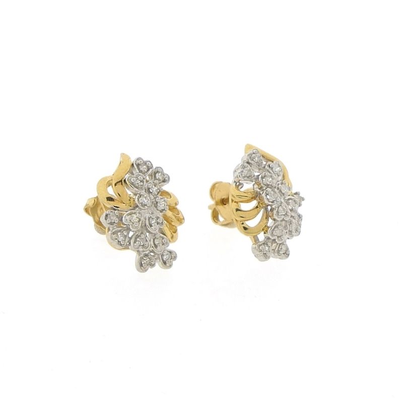 Image 3 of Gold fantasy stud earrings with diamonds | 0.14 ct.