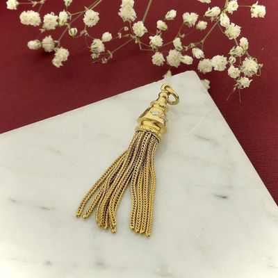 Image 2 of Antique gold pendant with tassels
