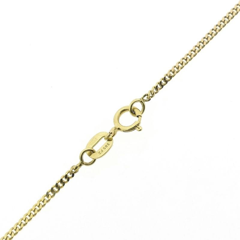 Image 6 of Gold gourmet link necklace with fixed pendant | 42 cm | Zirconia