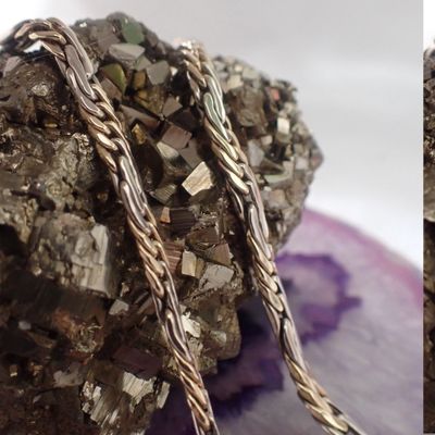 Image 2 of Two-tone gold gourmet link necklace | 43.5 cm