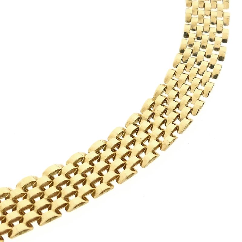 Image 6 of Golden Panther Link Necklace with Sapphire | 45 cm