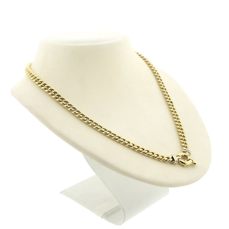 Image 3 of Two-tone gold gourmet link necklace; 46 cm | Robust