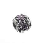 Image 1 of Pandora charm; Silver; Purple Daisy