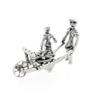 Image 1 of Antique silver statuette of a man and woman with a wheelbarrow