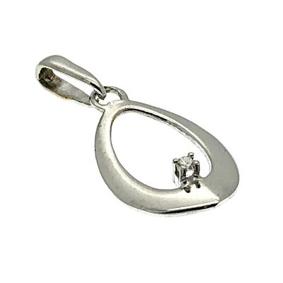 Image 2 of White gold pendant with a small diamond 0.01 ct.