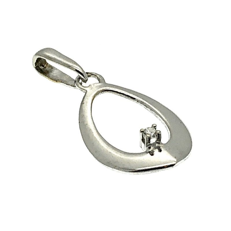 Image 2 of White gold pendant with a small diamond 0.01 ct.