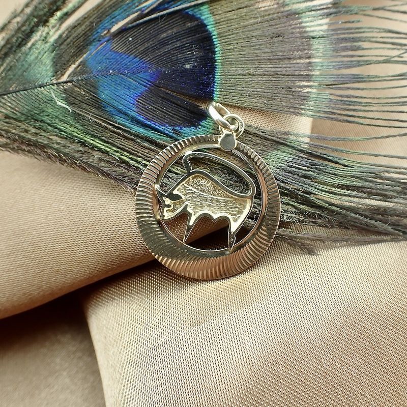 Image 2 of Gold zodiac sign pendant; Taurus | Fabiola