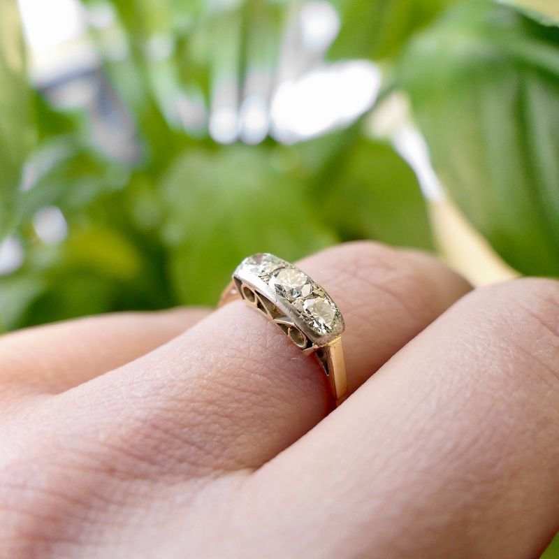 Image 8 of Gold Art Deco ring with diamond | 0.72 ct.