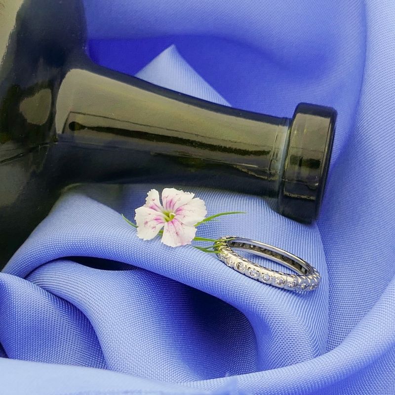 Image 5 of White gold alliance ring with diamonds; 0.50 ct.