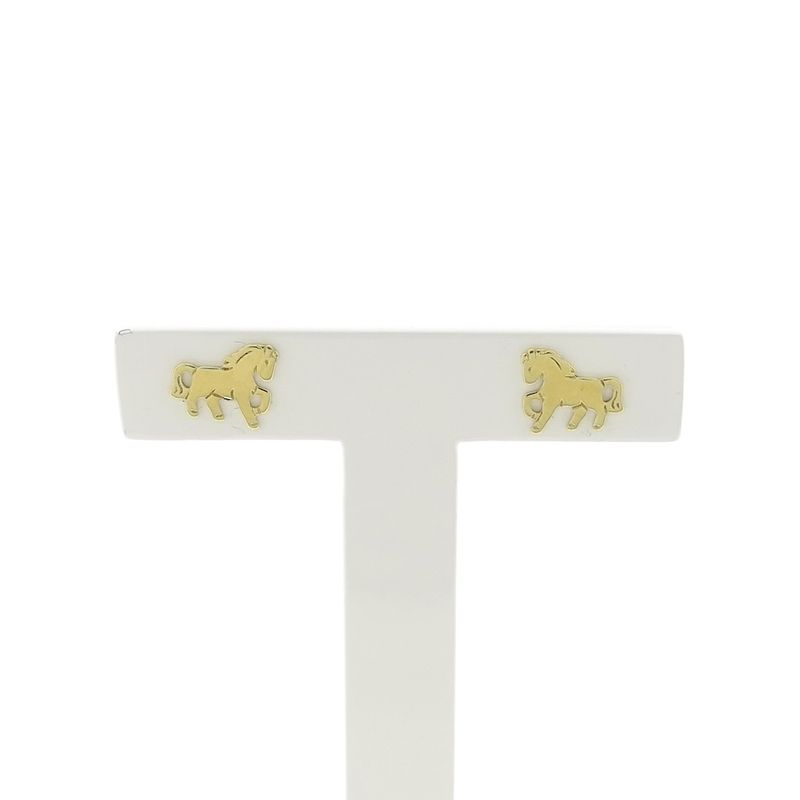 Image 1 of Golden horse stud earrings