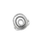 Image 1 of White gold ring with white and champagne diamonds; 0.72 ct.