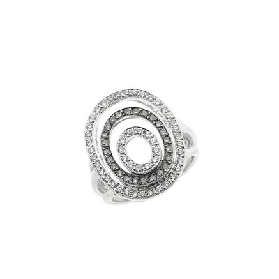 Image 1 of White gold ring with white and champagne diamonds; 0.72 ct.