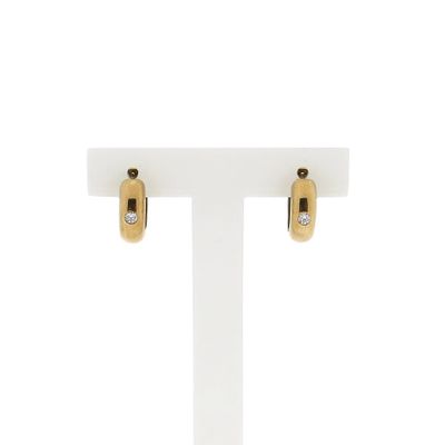 Afbeelding 1 van 8 Karaat oorringen met zirconia; Ø 14,9 mm