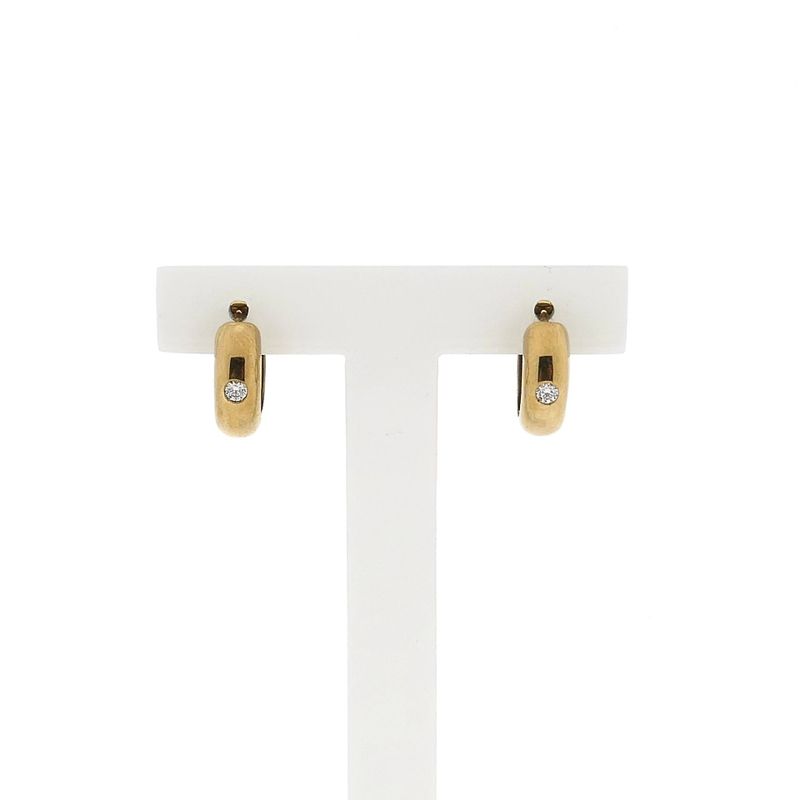 Afbeelding 1 van 8 Karaat oorringen met zirconia; Ø 14,9 mm