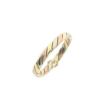 Image 1 of Tricolor gold twisted sliding ring