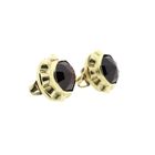 Image 3 of Gold stud earrings with garnet