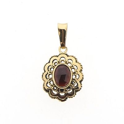 Vintage gold pendant with garnet Image 1 of Vintage gold pendant with garnet