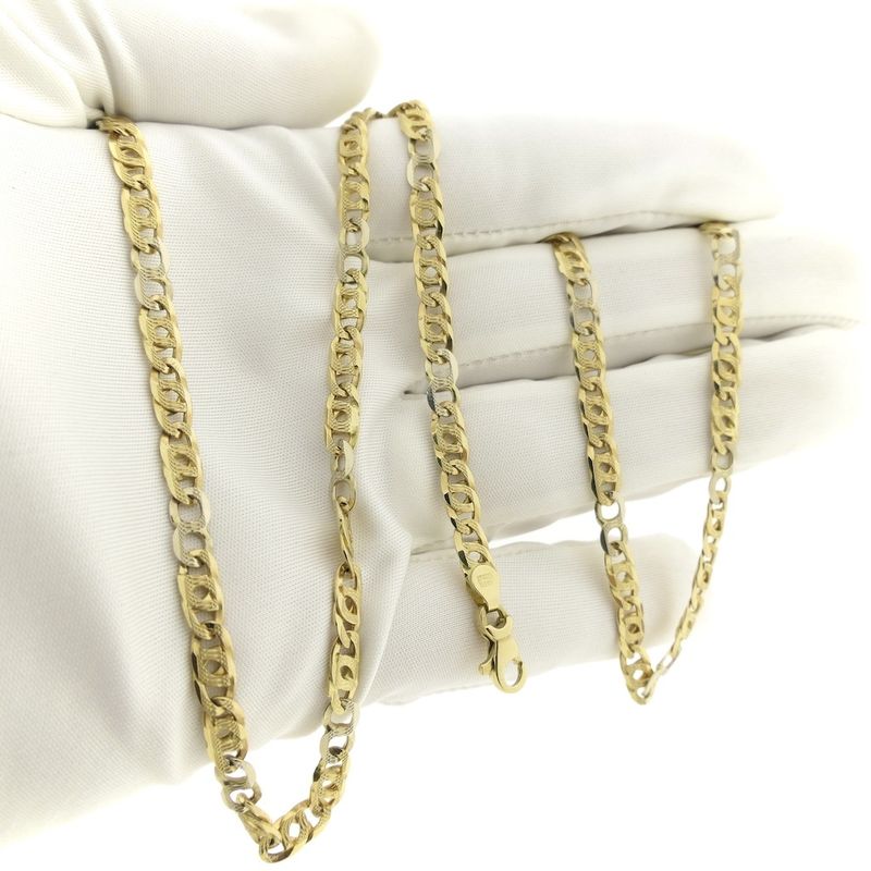 Image 9 of Two-tone gold navy link necklace; Men | 61 cm