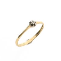 Gold solitaire ring with 0.02 ct. diamond | Desiree