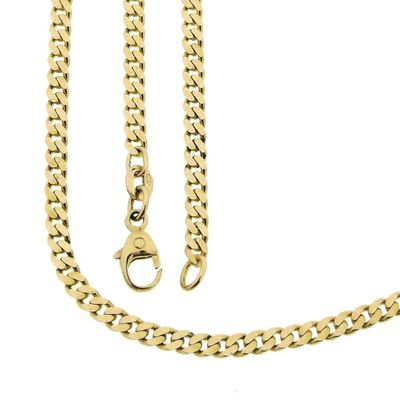Image 1 of Gold flat gourmet link chain | 41 cm