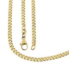 Image 1 of Gold flat gourmet link chain | 41 cm