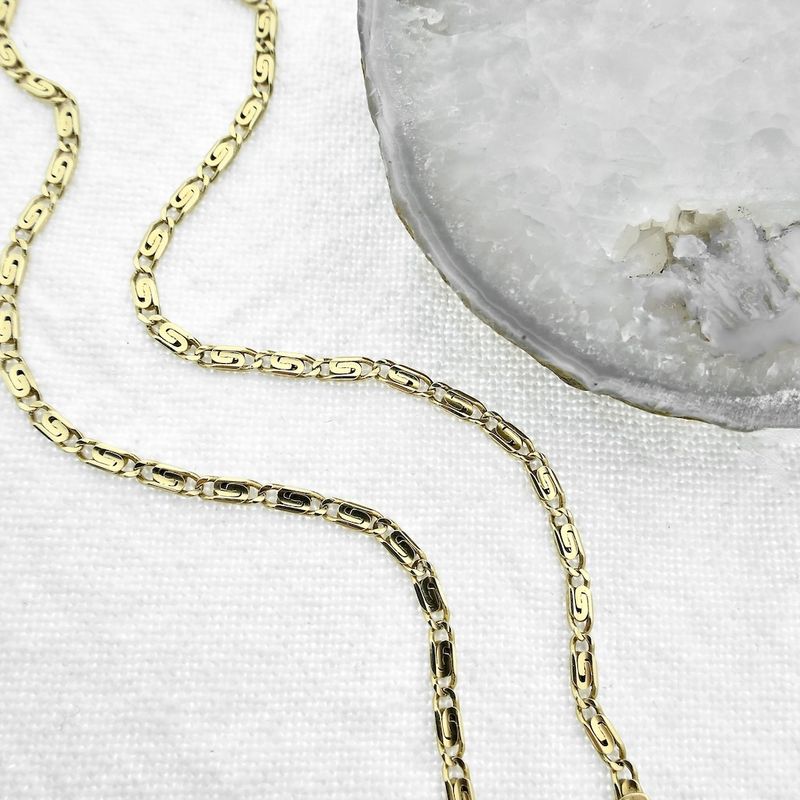 Image 7 of Gold scroll link chain; Midas