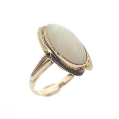 Image 1 of Gold ring with white opal
