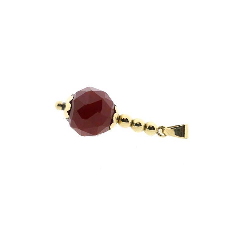 Image 6 of Gold Ball Pendant with Carnelian