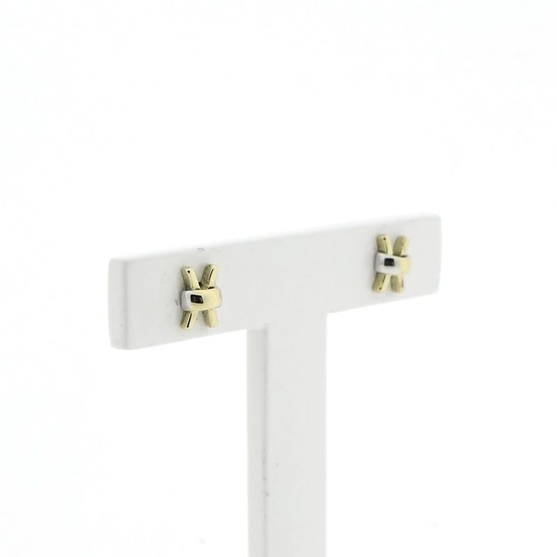 Image 3 of Two-tone gold stud earrings