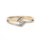 Image 7 of Two-tone gold solitaire ring with 0.17 ct diamond.