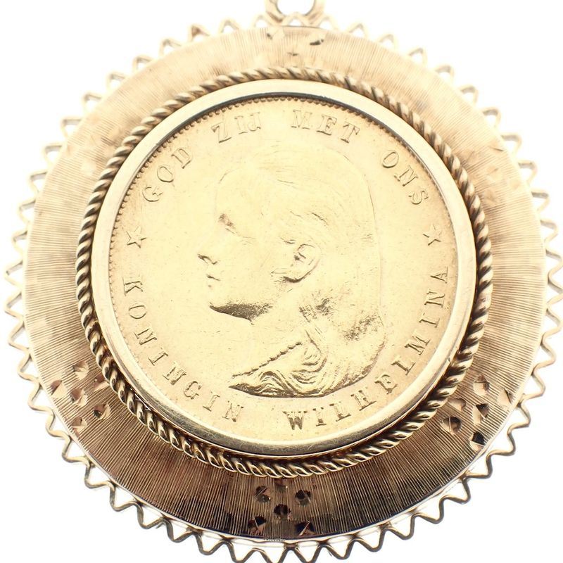 Image 7 of Gold pendant of 10 guilder coin Queen Wilhelmina 1897