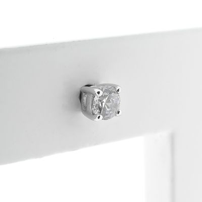 Image 2 of White gold stud earrings with zirconia