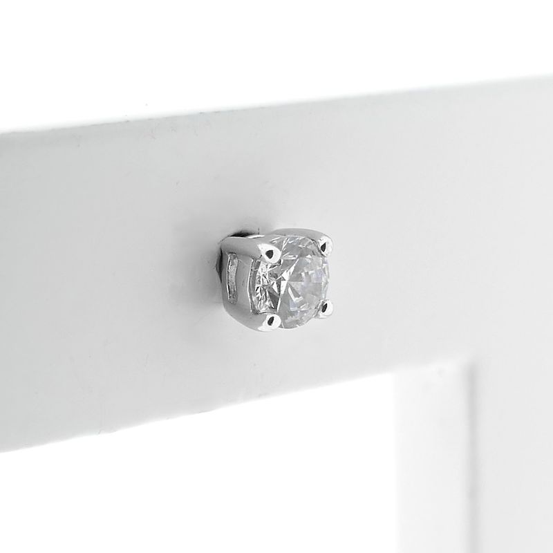 Image 2 of White gold stud earrings with zirconia
