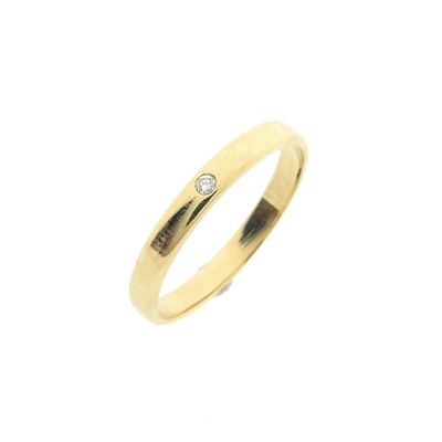 Gold (wedding) ring with diamond; 0.015 ct. Image 1 of Gold (wedding) ring with diamond; 0.015 ct.