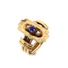 Image 1 of 18K Vintage Gold Ring with Pearl and Blue Zirconia