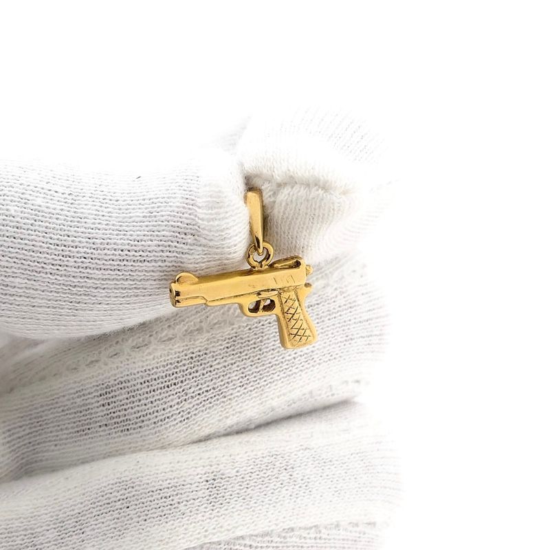 Image 10 of 18K Gold Pistol Pendant
