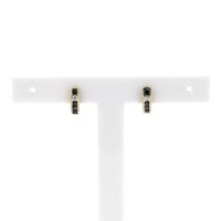 Gold earrings with sapphire and diamonds; 0.01 ct.