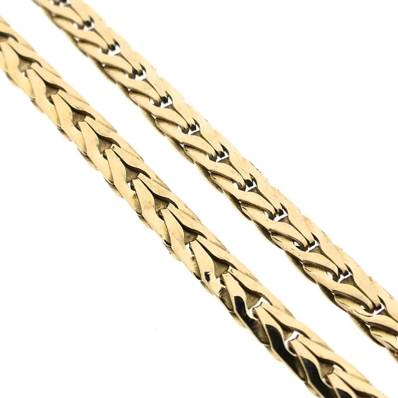 Image 8 of Gold Fantasy Link Necklace with Tricolor Pendant