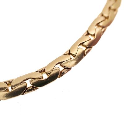 Image 2 of Gold flat infinity link bracelet | 21 cm