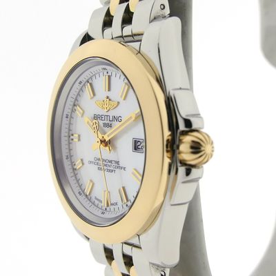 Image 2 of Breitling Galactic 'Sleek' C71330; Gold/steel women's watch with mother-of-pearl dial