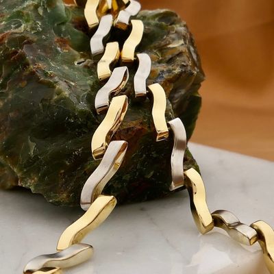 Image 2 of 18K Bicolor Gold Fantasy Link Necklace | 40.5 cm