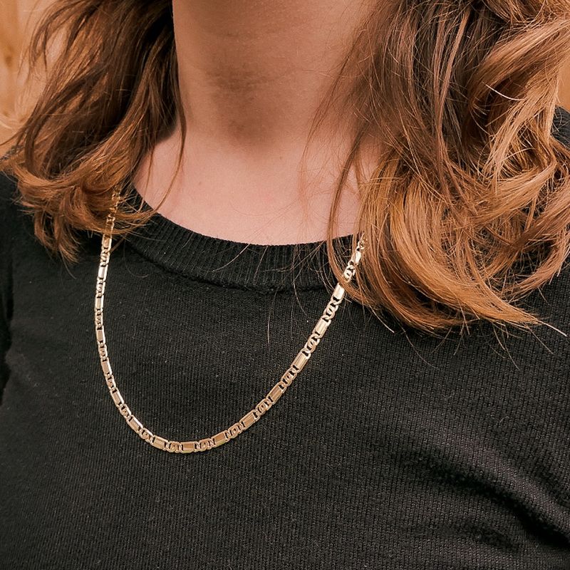 Image 4 of Gold closed figaro link chain | 61.5 cm