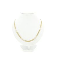Two-tone gold panther link necklace
