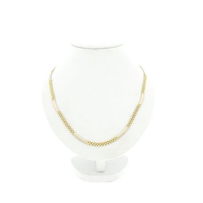 Image 1 of Two-tone gold panther link necklace